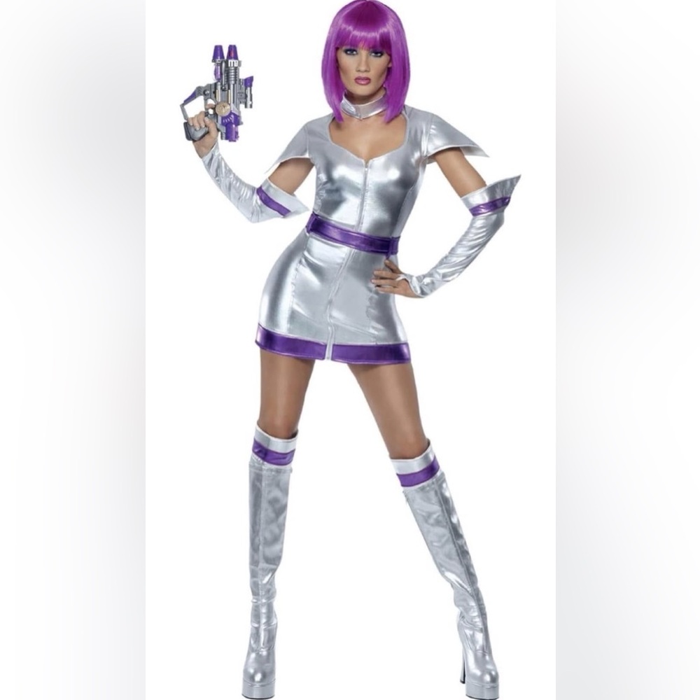 Fever Silver and Purple Futuristic Space Costume